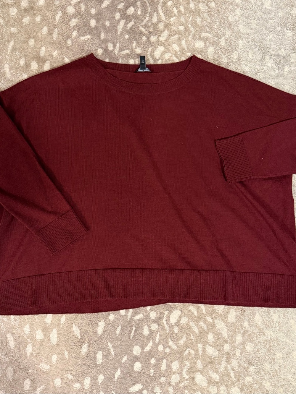 Women's Crewneck Sweater in Burgundy Eileen fisher XL wool